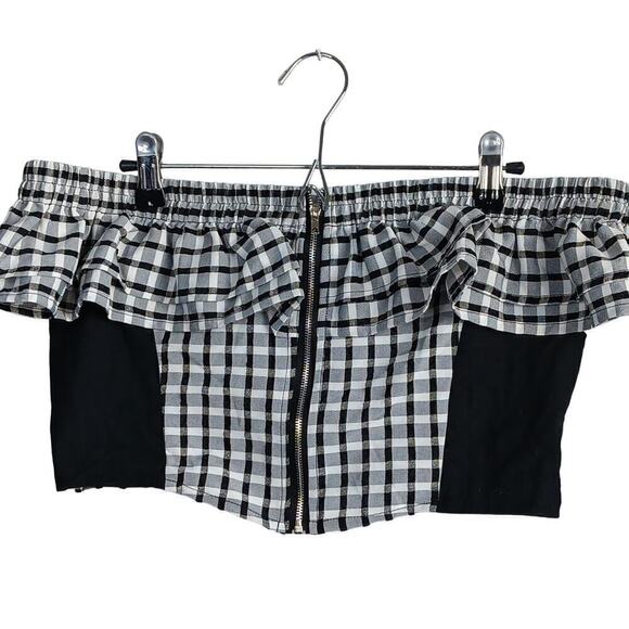 EUC Cider Crop Top with Front Zipper and Ruffle Size M - Picture 1 of 4